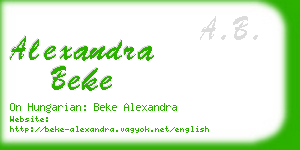 alexandra beke business card